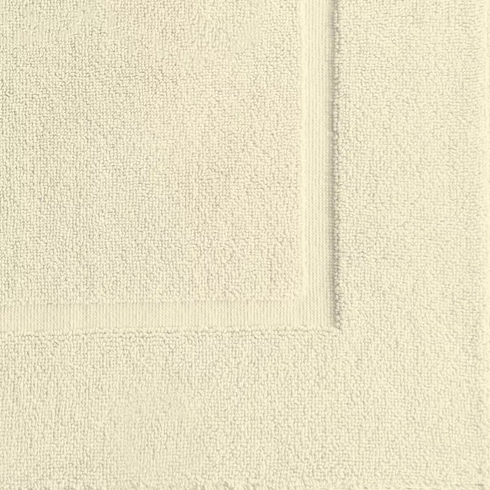 Tapis de bain pur coton 850 g/m² uni ecru Vitae blanc casse