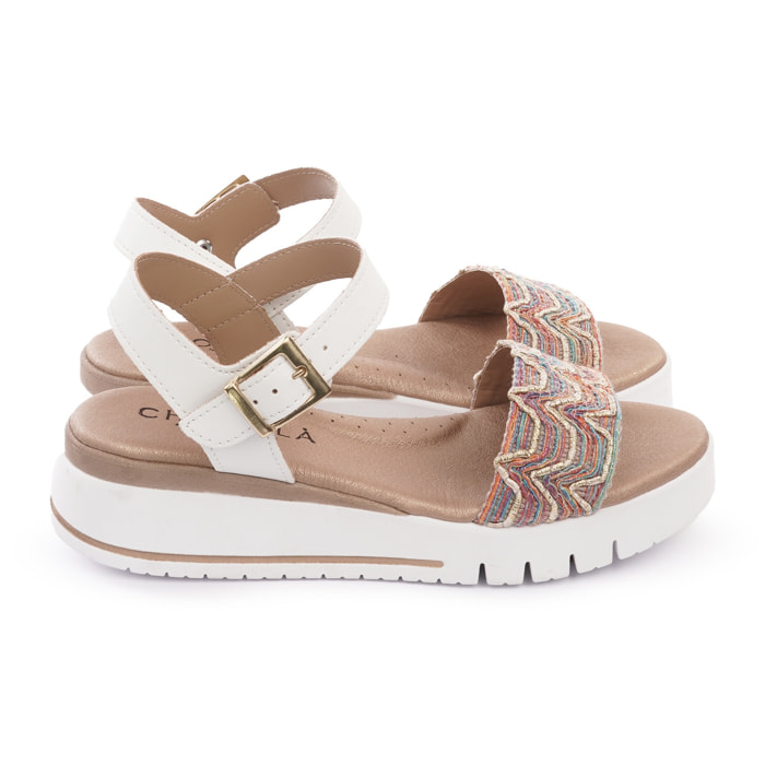 SANDALO ZEPPA FASCIA MOREIRA BIANCO