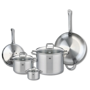 Ensemble de 2 Poêles de cuisson 24 et 32 cm et 3 faitouts 12, 20 et 26 cm Elo Profi Citrin