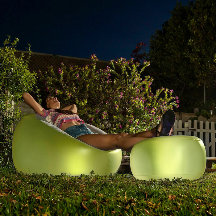 Pack Fauteuil Gonflable avec LED Multicolore et Siège gonflable avec LED multicolore et télécommande InnovaGoods