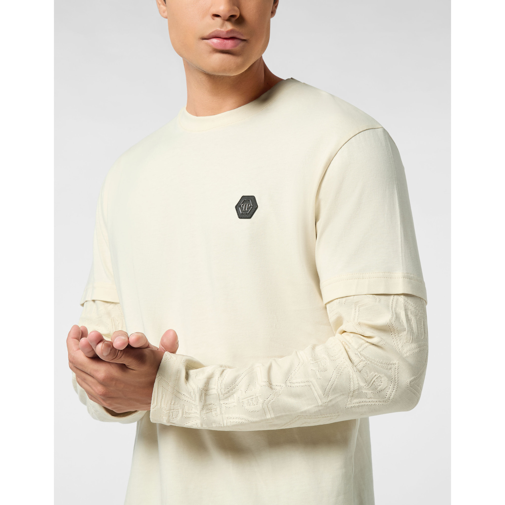 PHILIPP PLEIN T-Shirt Round Neck Ls CREST