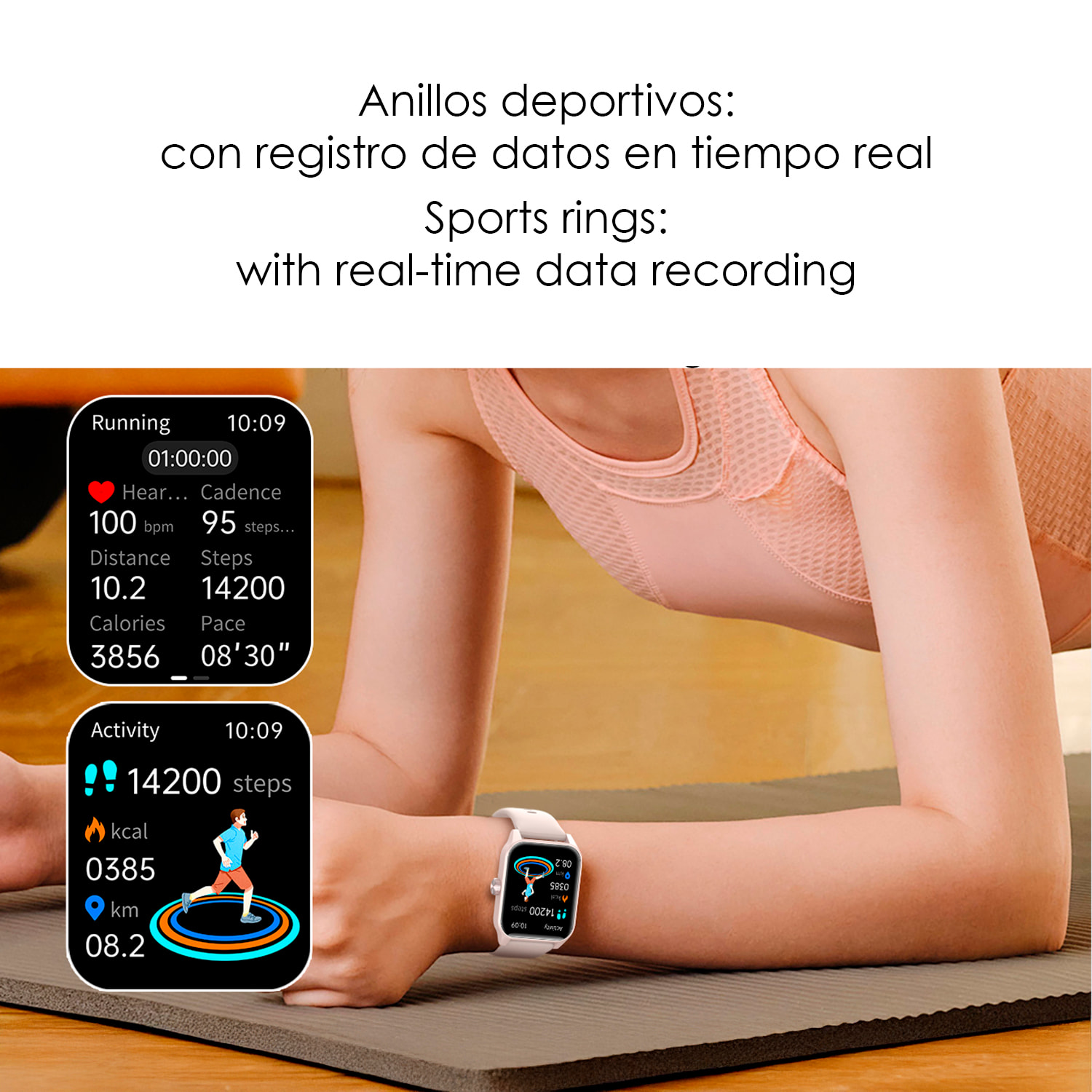 Smartwatch Qx15 con schermo da 1,85". Chiamate Bluetooth, oltre 100 modalità sportive, monitoraggio della frequenza cardiaca e dell'ossigeno nel sangue.