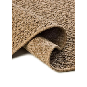 ACRA Alfombra de exterior geométrica efecto yute color natural, varias medidas disponibles.