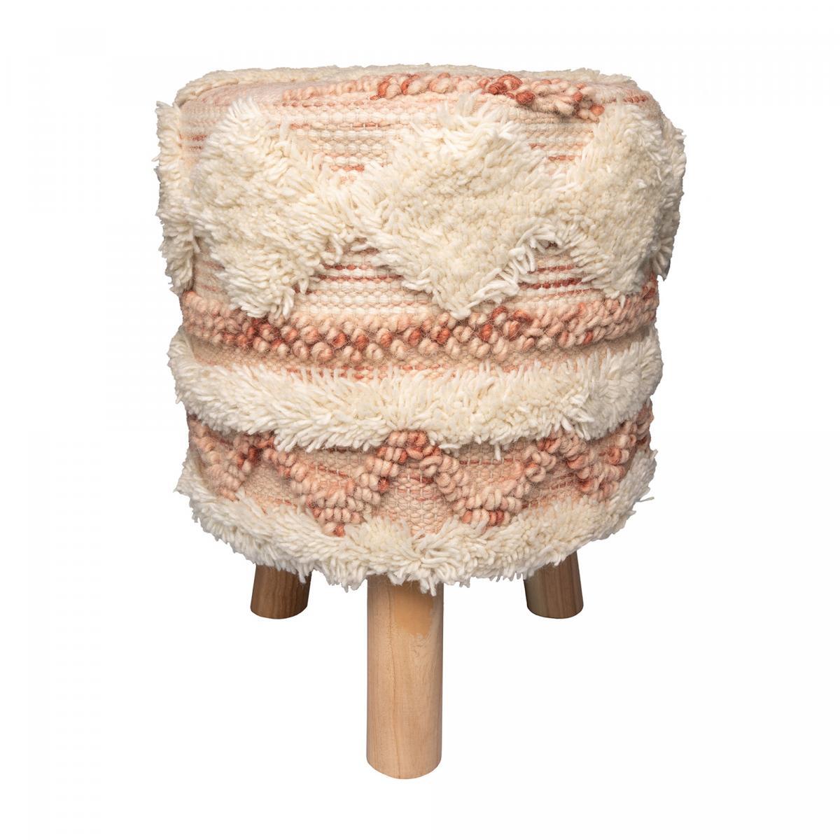 Tabouret NEHU Partiellement fabriqué à la main en Laine