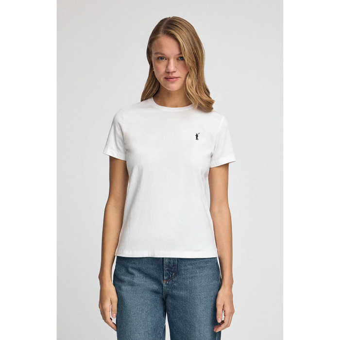 Camiseta blanca de manga corta con bordado Rigby Go