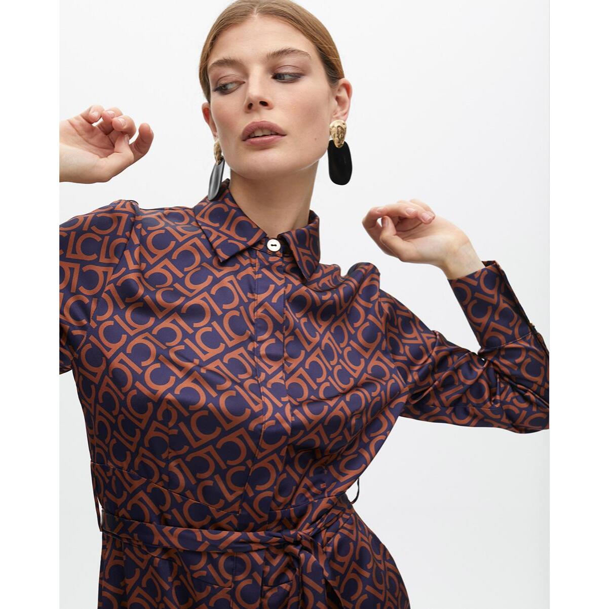 Abito Camicia con Stampa Logo