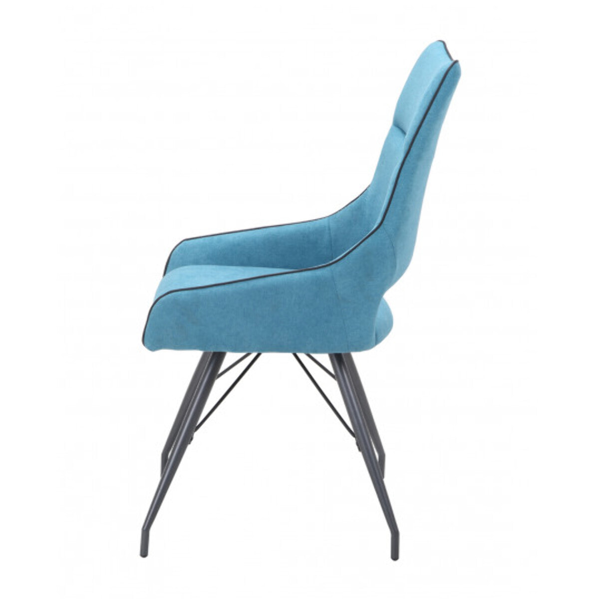 Chaise en tissu avec piètement en métal noir - LIANA