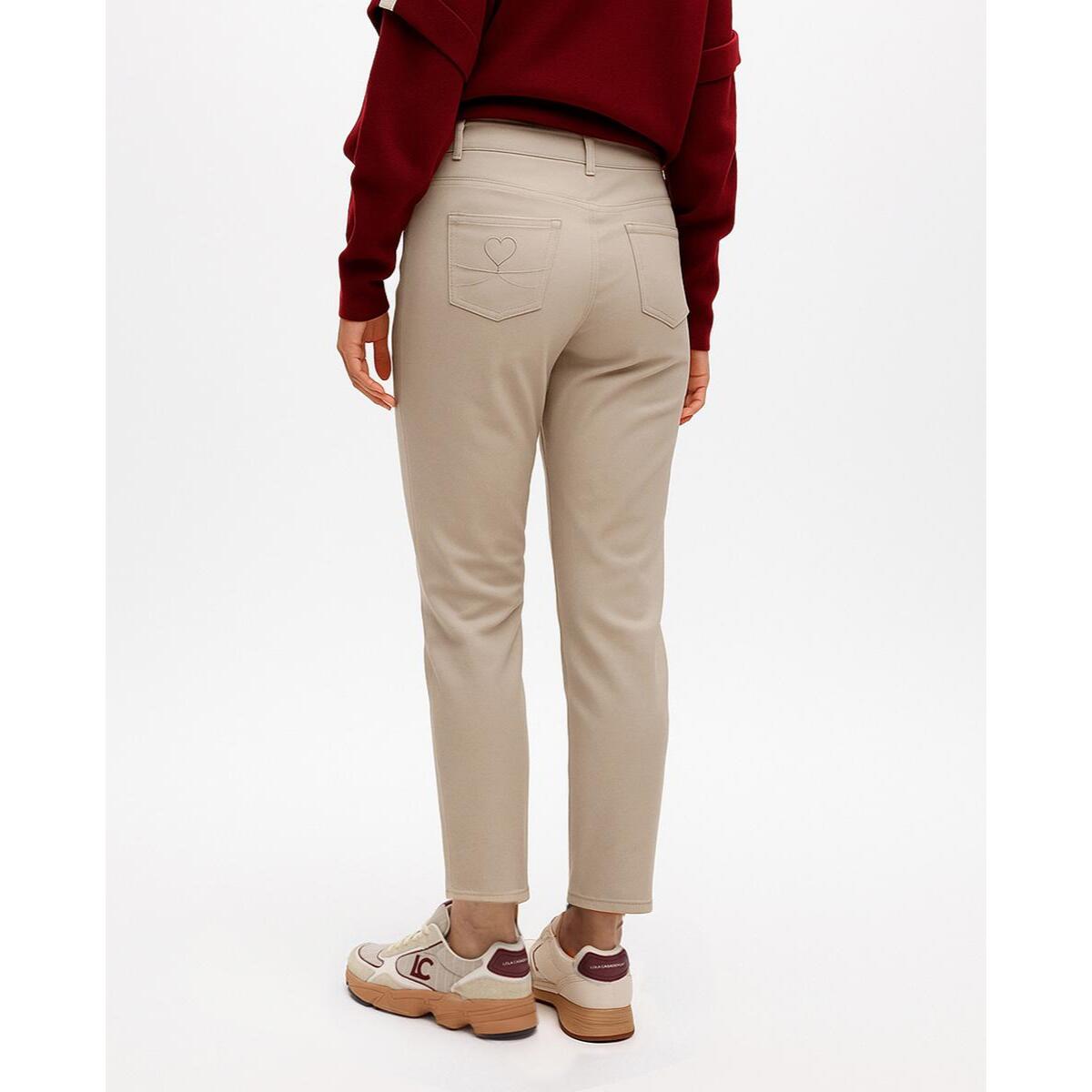 Pantaloni cerati svasati beige