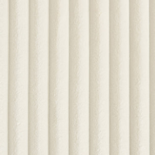 Canapé d'angle réversible convertible en tissu effet fourrure blanc crème avec coffre de rangement - Ida