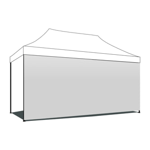 Telo laterale per gazebo da giardino 3X4,5 M. Telo con velcro vari colori bianco