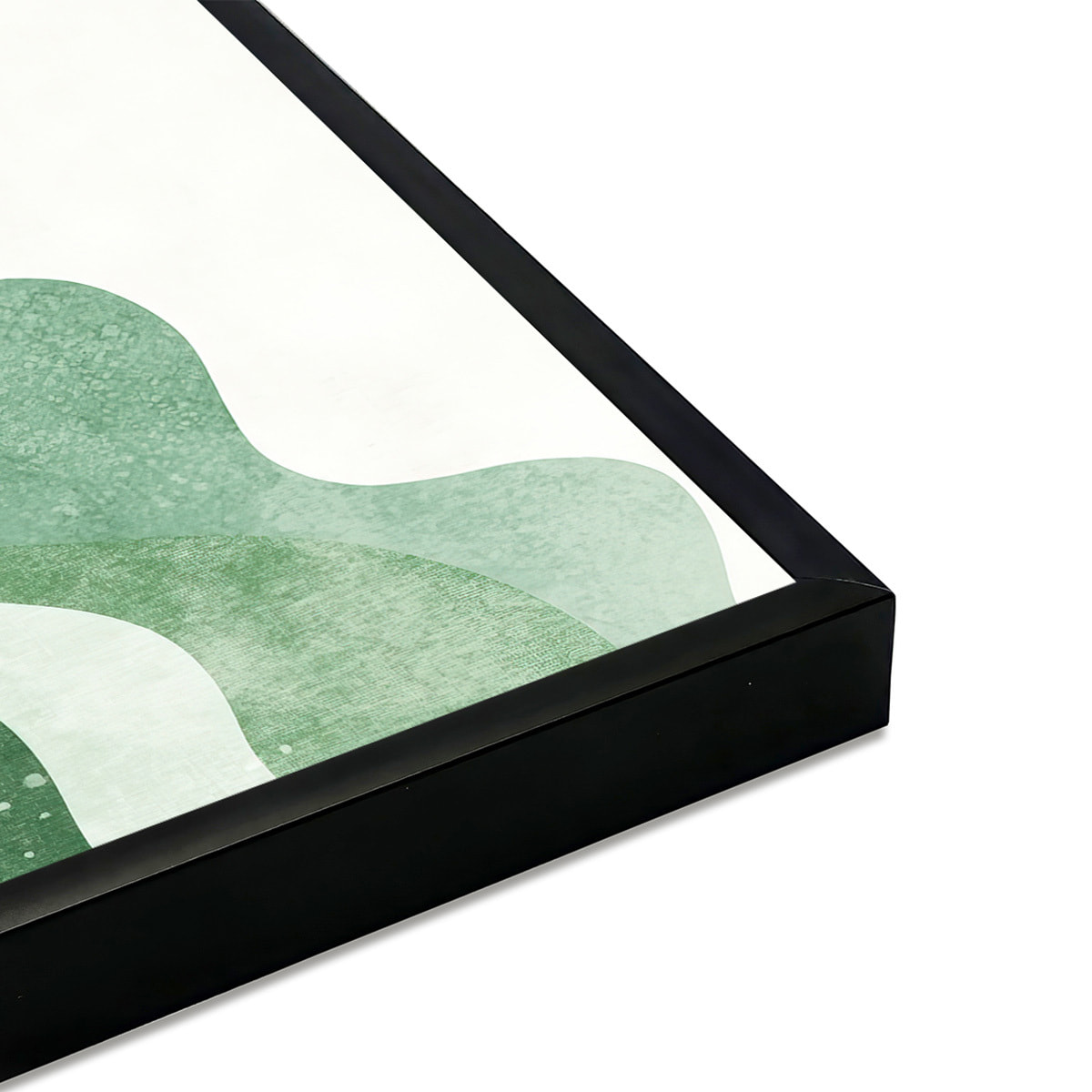 Affiche encadrée décor abstrait vert Affiche + cadre en métal - Noir