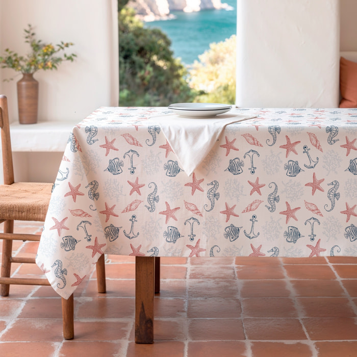 Nappe imprimée anti-tâches BRISA ROUGE