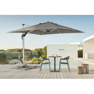 Ombrellone da terrazza 3x3 palo laterale Roma Grigio