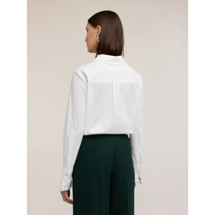 Motivi - Camicia in popeline con polsini decorati - Bianco
