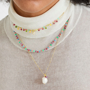 Collar de Perla Blanca acabado en oro amarillo de 18K