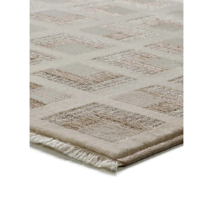 ONA Alfombra geométrica con flecos beige, varias medidas disponibles.