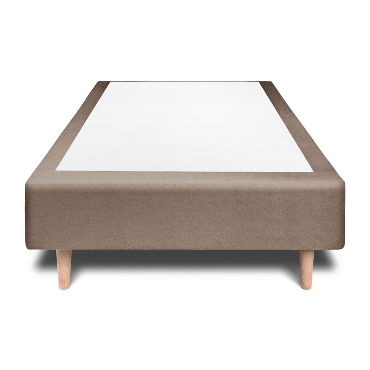 Lit avec tête de lit tapissée velours et sommier tapissier Ep20