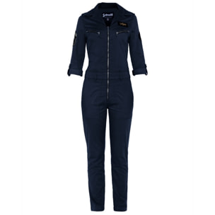 TRJUMP21W LIGHT PILOT JUMPSUIT WITH MILITARY BADGES IN TENCEL 63% COTTON 18% TENCEL 15% POLYESTER 4% ELASTANE Blu