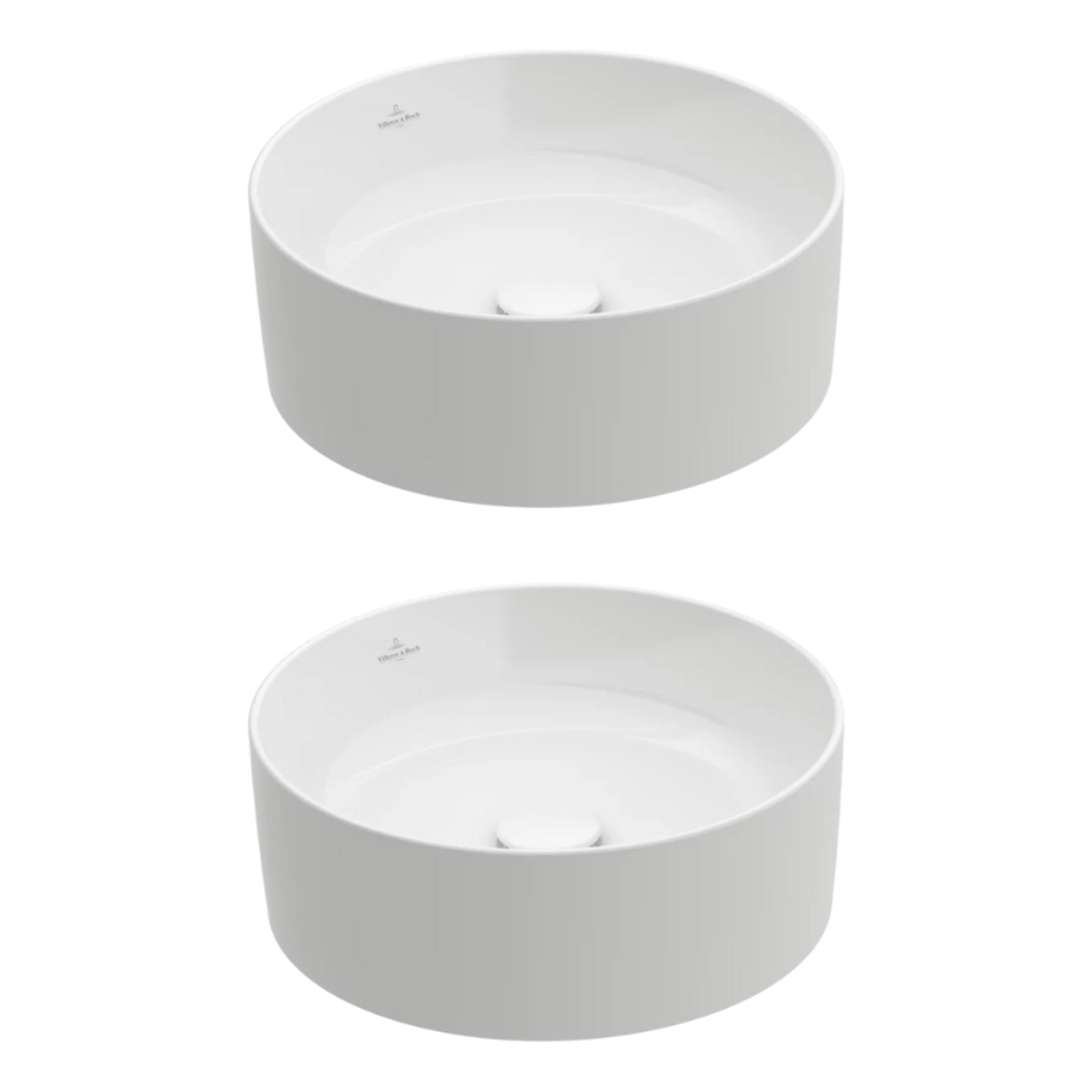 Lot de deux vasques à poser rondes Collaro Stone White CeramicPlus