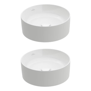 Lot de deux vasques à poser rondes Collaro Stone White CeramicPlus