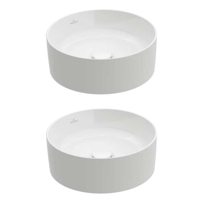 Lot de deux vasques à poser rondes Collaro Stone White CeramicPlus