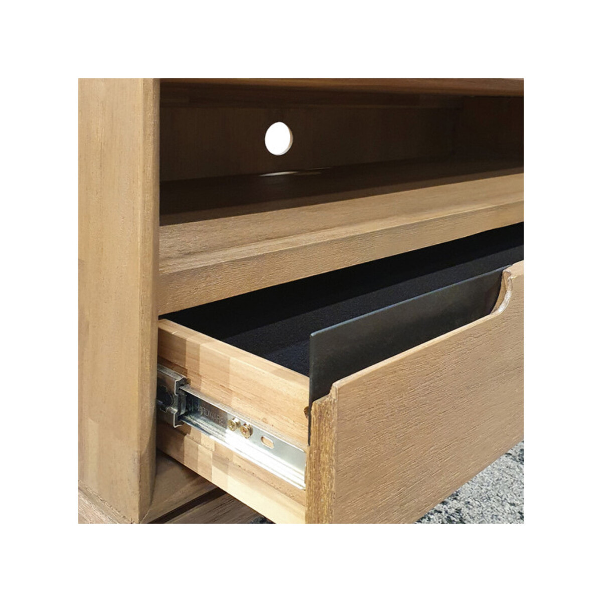 Meuble TV avec rangements en bois d'acacia - AMALFI