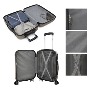 Juego De Trolley Cabina Y Neceser Itaca Havel Champagne