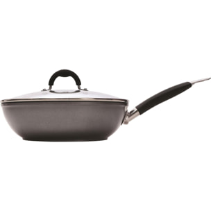 Juego de 2 Sartenes Ø20Ø24cm + Wok de Ø28cm en Aluminio forjado aptas para inducción color Gris MasterPRO