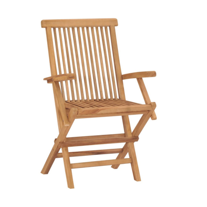 Fauteuil de jardin pliant en bois de teck massif huilé - TECKIA