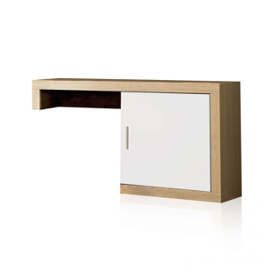 Módulo bajo de 1 puerta en cambria y blanco 130 cm Nuka Cambria - Blanco