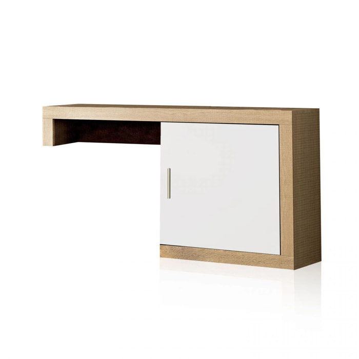Módulo bajo de 1 puerta en cambria y blanco 130 cm Nuka Cambria - Blanco
