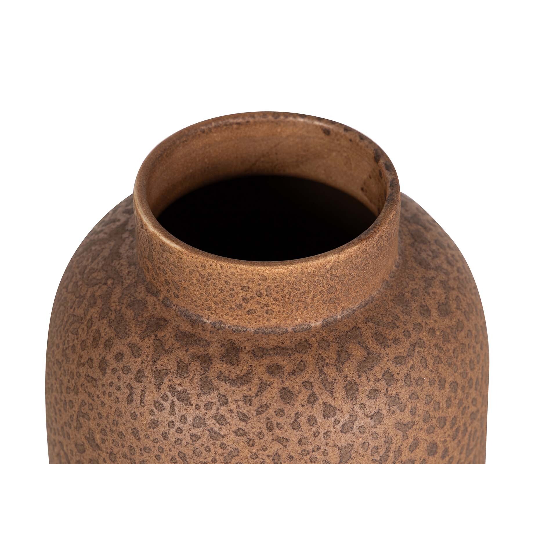 Florero Ceramica Marron Blanco 20x20x34 Cm