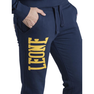 Pantalón de hombre Leone Basic con gran logo en algodón no perchado