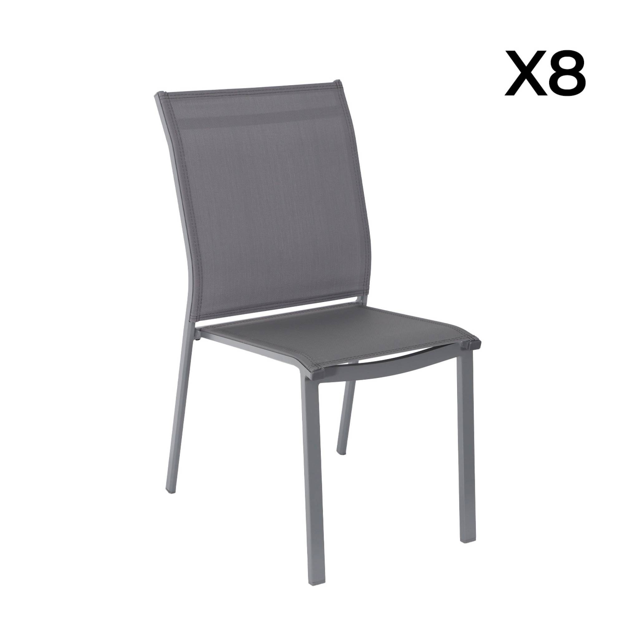 Table de jardin bois d'acacia et aluminium + 8 assises ELDORA + BUFFALO