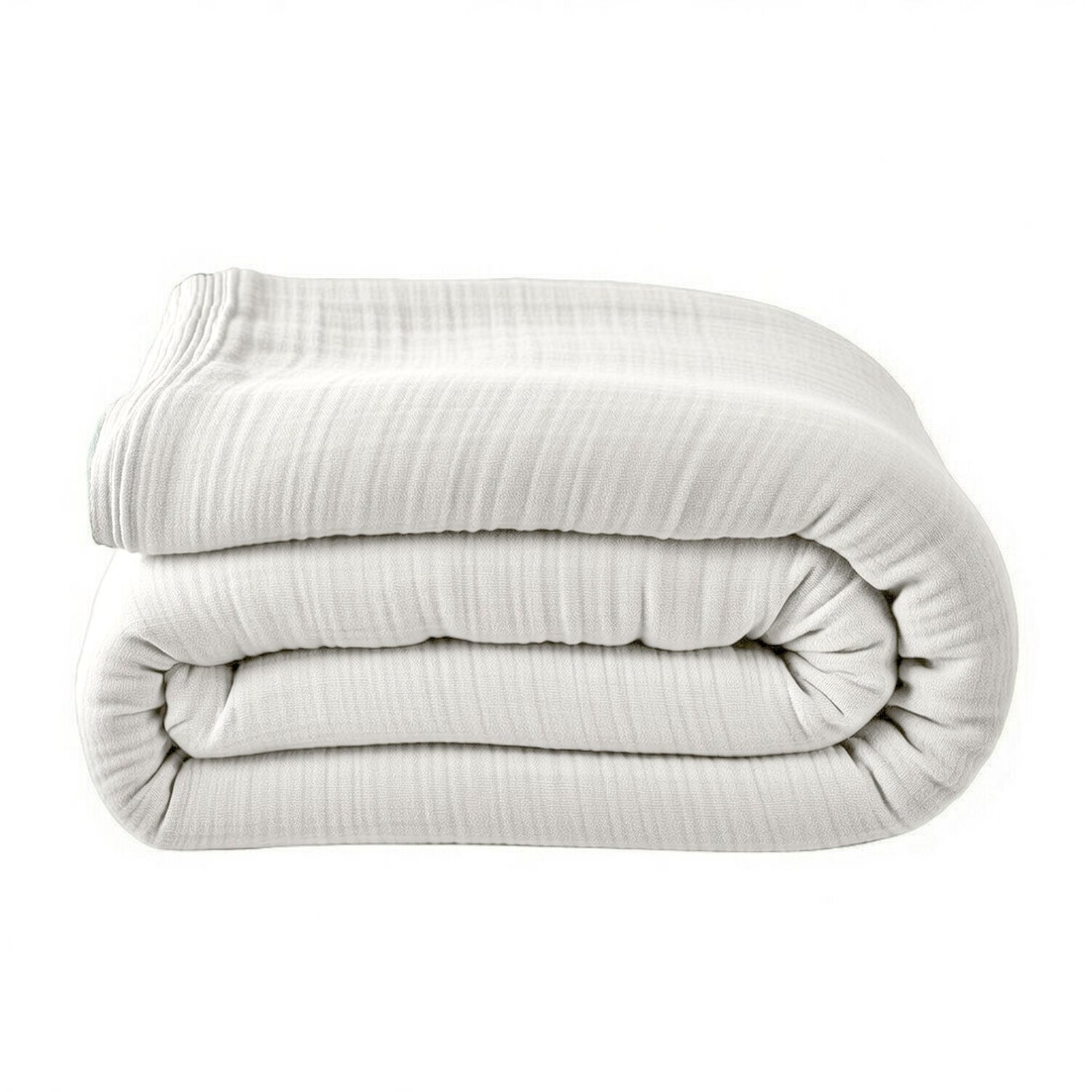 Housse de couette 100% gaze de coton lavé blanc pur