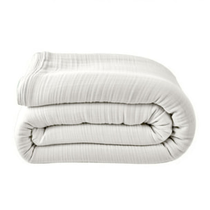 Housse de couette 100% gaze de coton lavé blanc pur