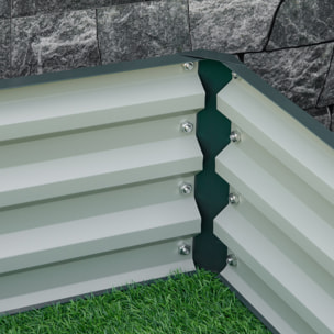 Jardinera Exterior Grande Rectangular de Acero Galvanizado Huerto Urbano para Cultivar Plantas Flores Hierba Macetero Grande Exterior con Base Abierta 120x120x30 cm Verde