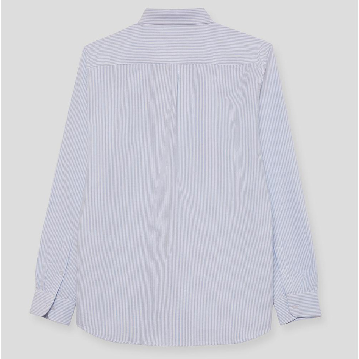 Camisa de Niño a Rayas Celeste: Manga Larga con Botones y Cuello Clásico, 100% Algodón | Color: Celeste | Street Monkey