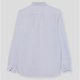 Camisa de Niño a Rayas Celeste: Manga Larga con Botones y Cuello Clásico, 100% Algodón | Color: Celeste | Street Monkey