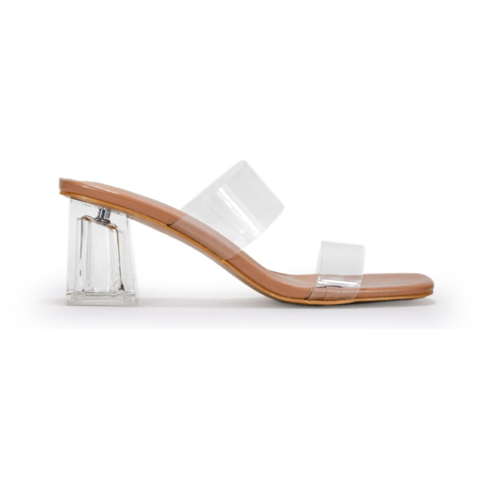 Sandalias de tacón transparentes