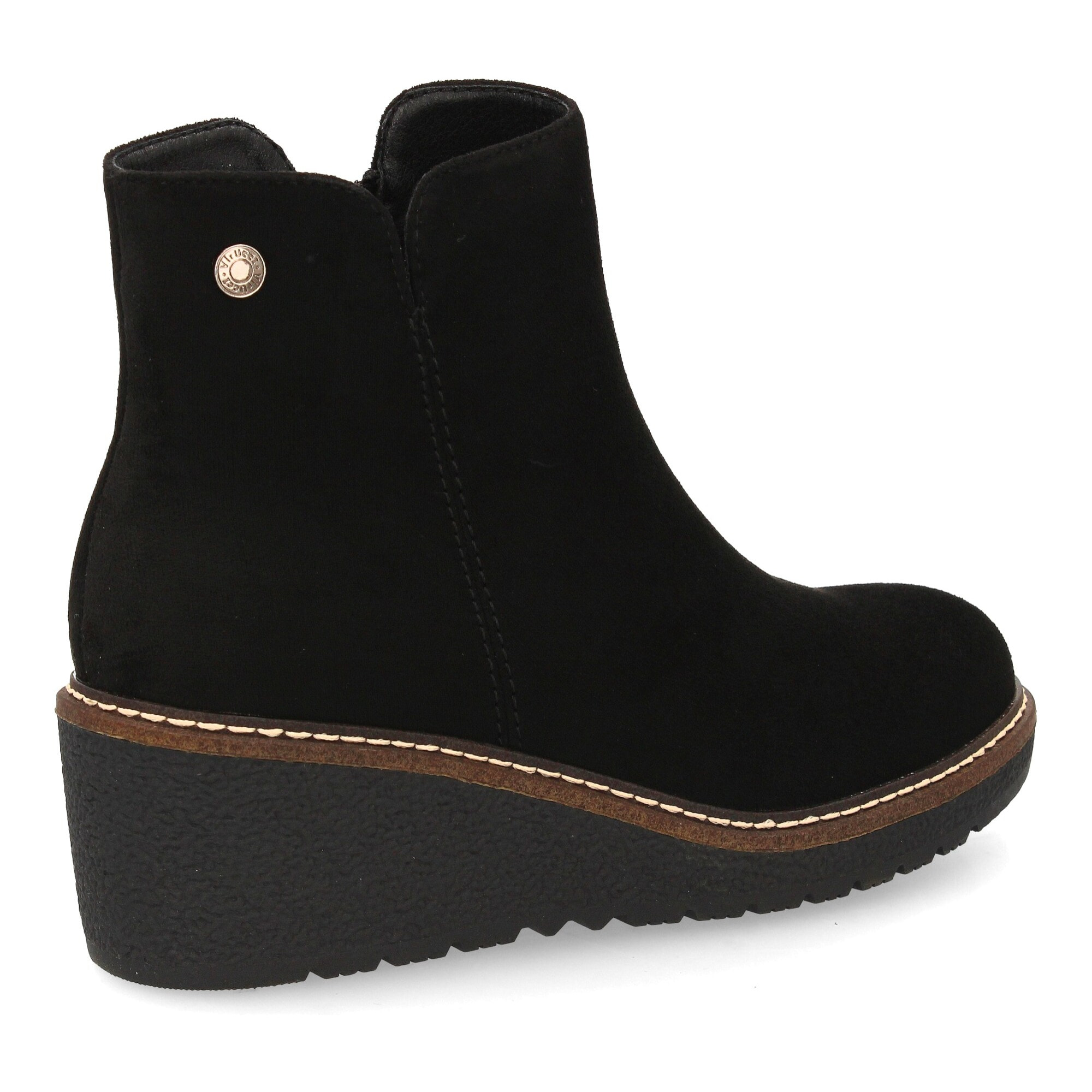 Botín de cuña estampado liso