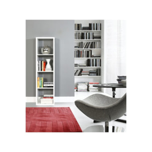 Etagère colonne 4 casiers décor en bois H.142 cm - MAURO