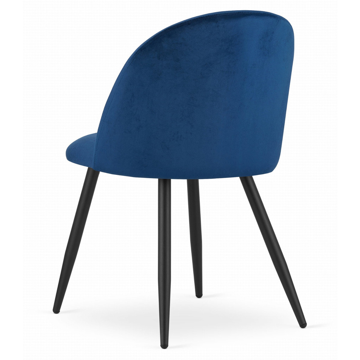 Set di 3 sedie imbottite Bello in velluto blu e metallo