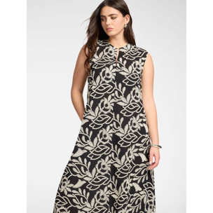 Elena Mirò - Vestido de mezcla de algodón bordado - Negro