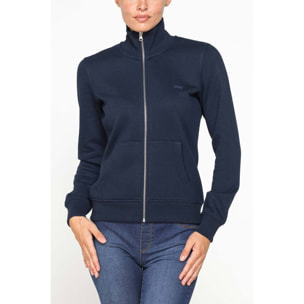 FELPA FULL ZIP A COLLO ALTO IN TESSUTO FELPATO