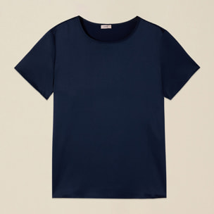 Oltre - T-shirt bimaterica - Blu