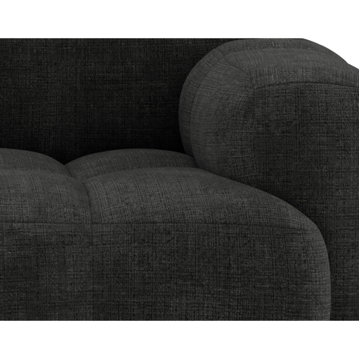 Grace - canapé modulable 2 places en velours texturé - Gris Anthracite