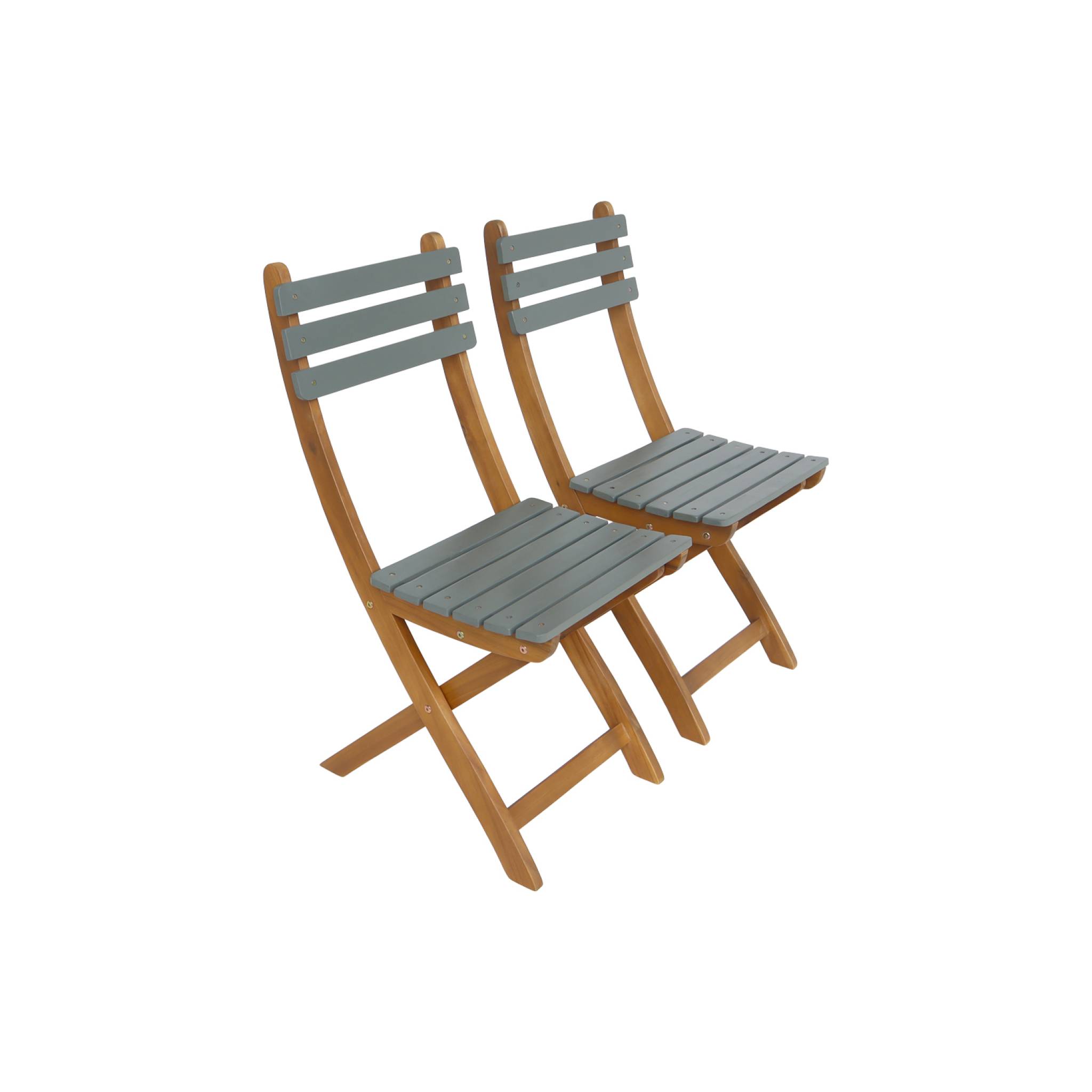 Table de jardin pliante bois d'acacia + 2 assises HILORA