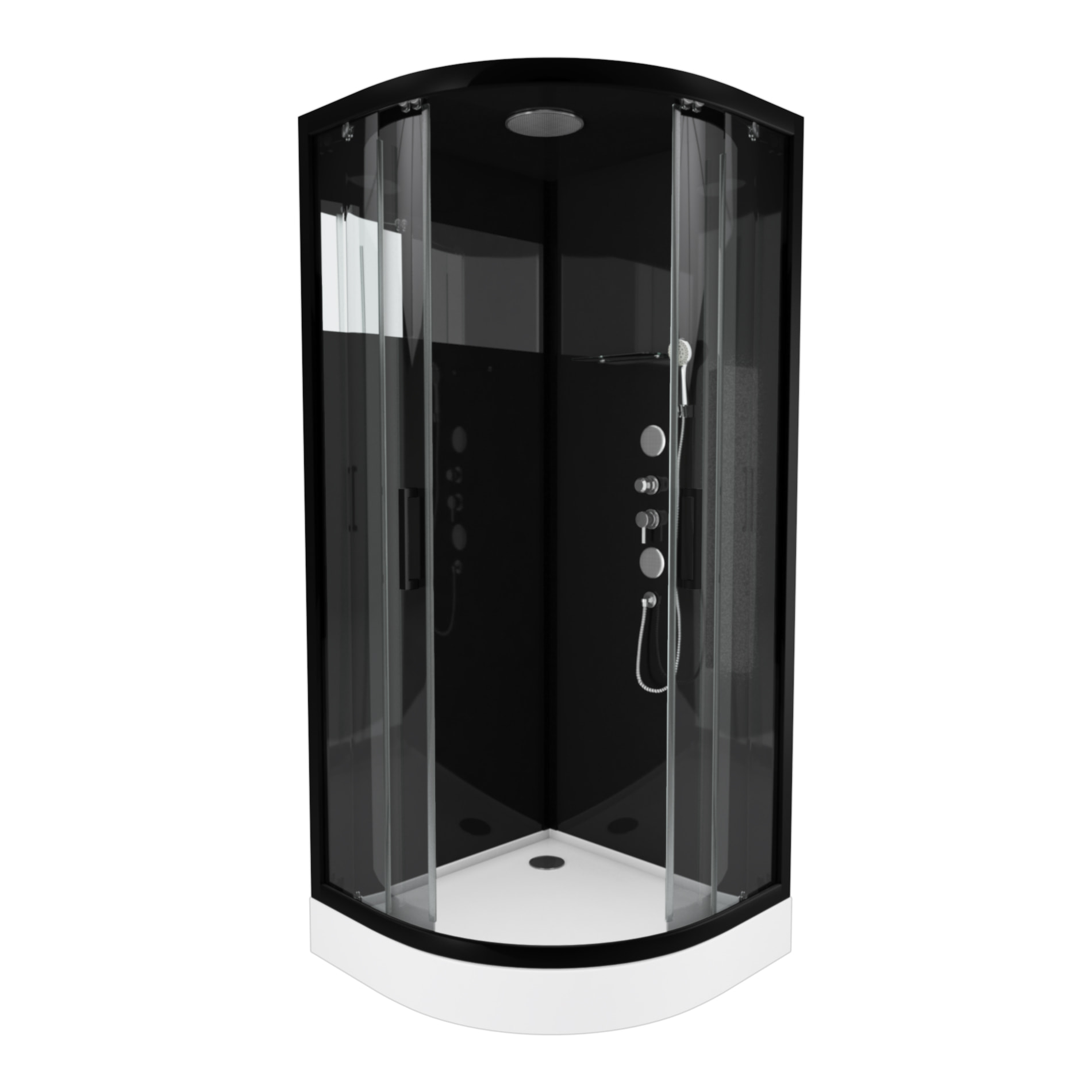 Cabine de douche MIRROR SPACE ROUND 1/4 de cercle 90x90x215cm