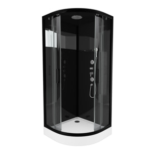 Cabine de douche MIRROR SPACE ROUND 1/4 de cercle 90x90x215cm